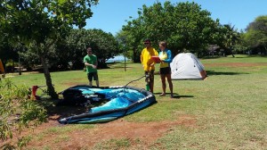 maui kiteboarding lessons instructors and student